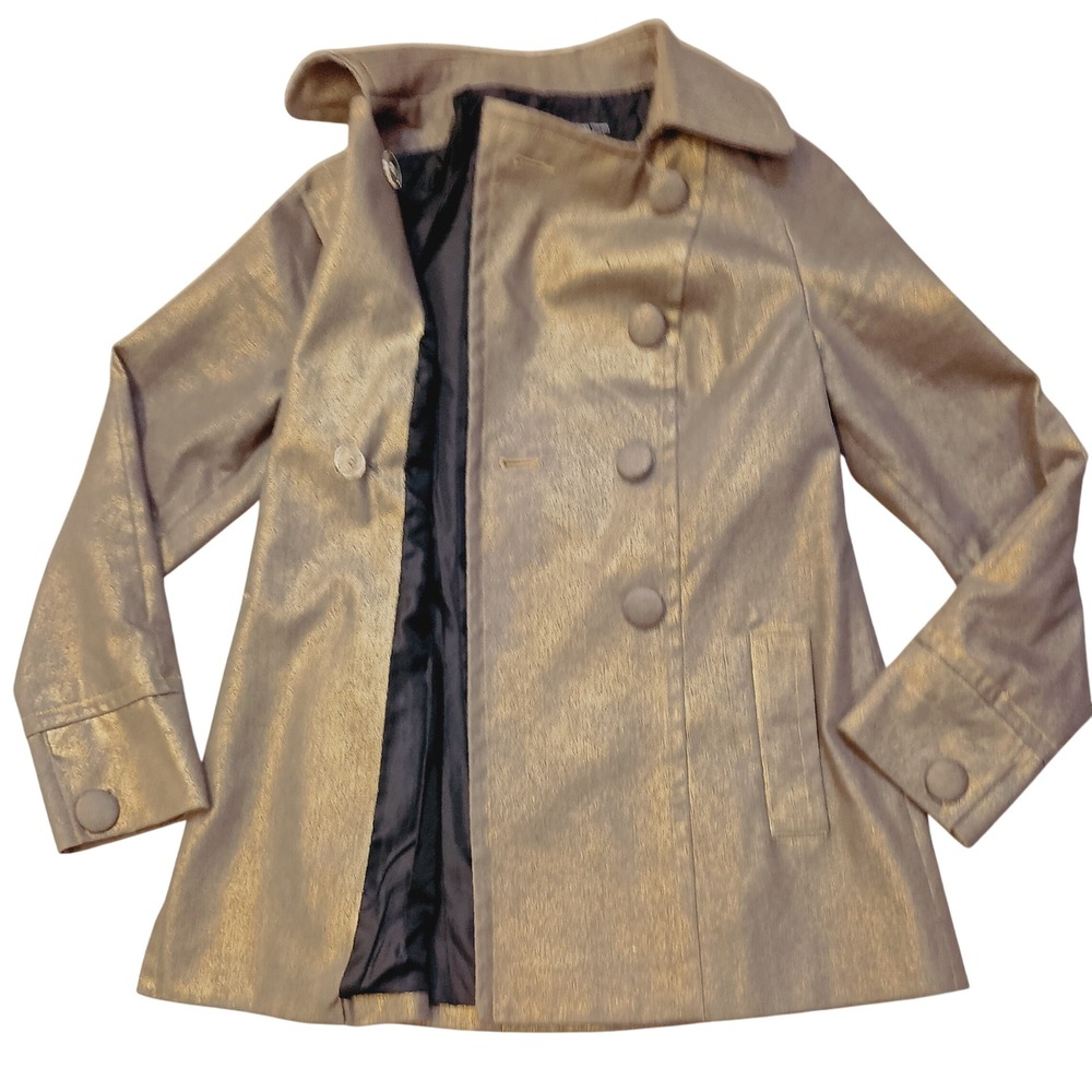 INC International Concepts Jacket Woman's Peacoat Gold Double Breasted SKUW620